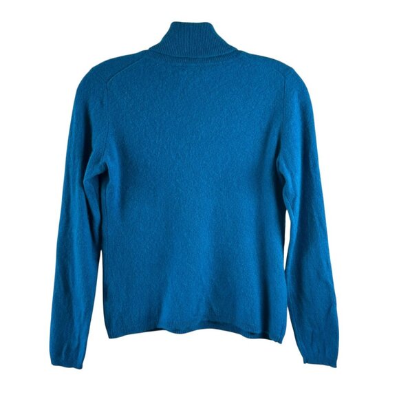 Peacock Blue 100% Cashmere Turtleneck Sweater by Charter Club Size Small - Picture 4 of 6